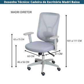 Desenho Tecnico Cadeira de Escritorio Braga Baixa